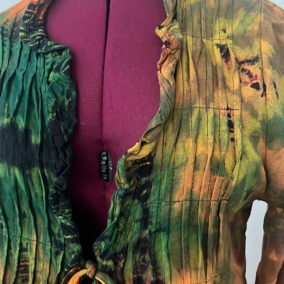 Tie dye, coat, duster, jacket, nwt, 100 percent cotton, jarli coat, artsy - Picture 5 of 12
